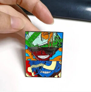Anime one piece Luffy manga pins white green enamel brooch pin three tier blue